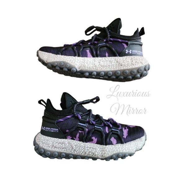 Under Armour Drawcord Fat Tire HOVR Summit Black Purple Boots Unisex Sz 3.5 M/5W - Picture 5 of 11